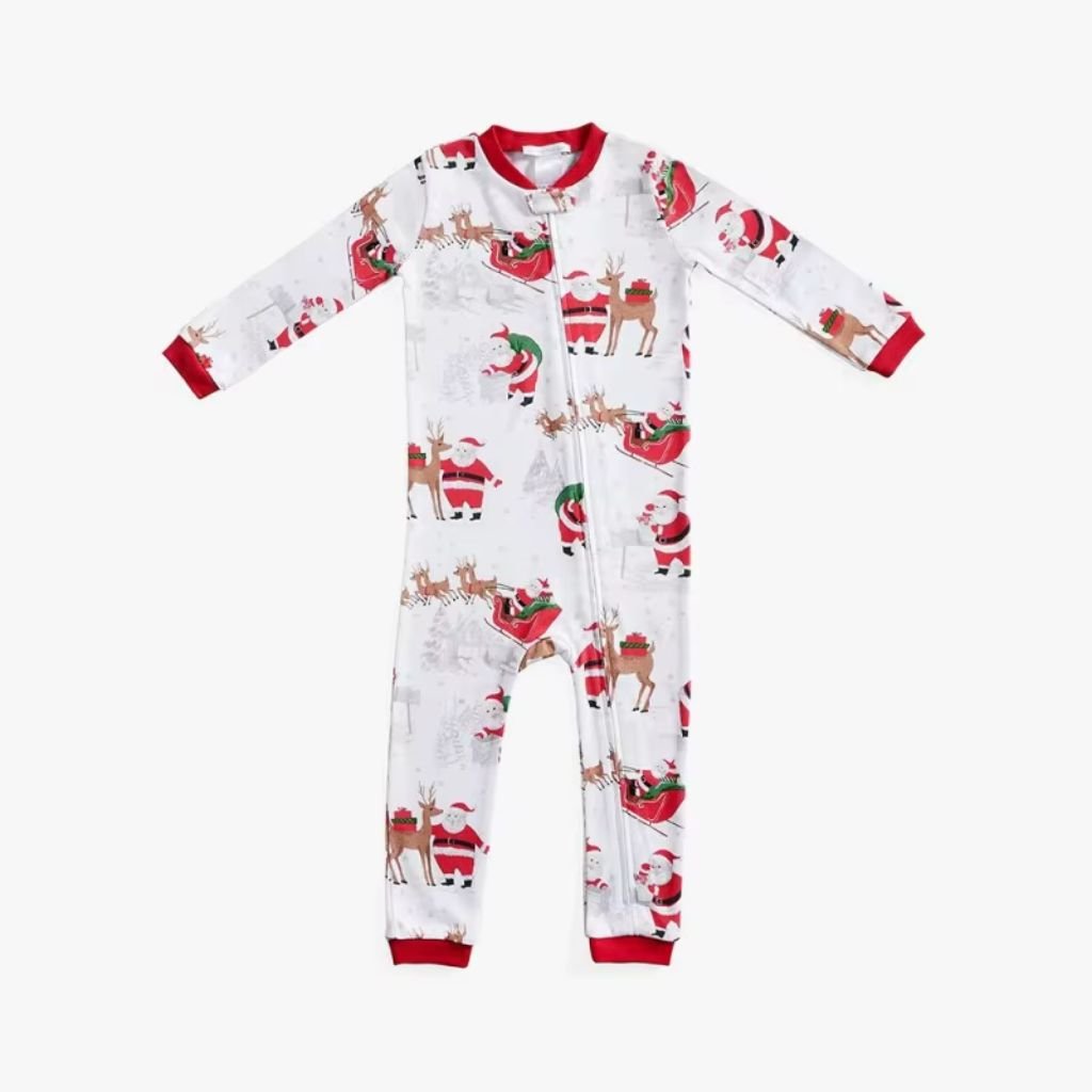 Pyjama Noël famille mère et fille motif Père Noël assorti