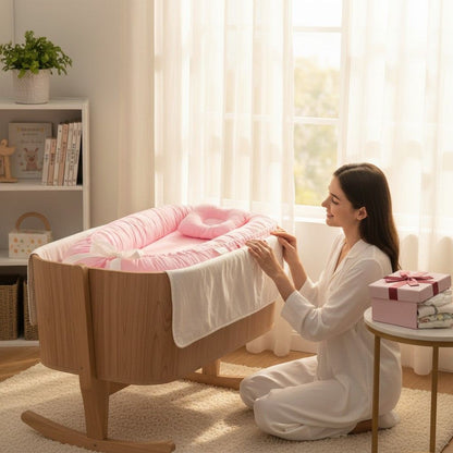 Réducteur bébé en coton rose respirant