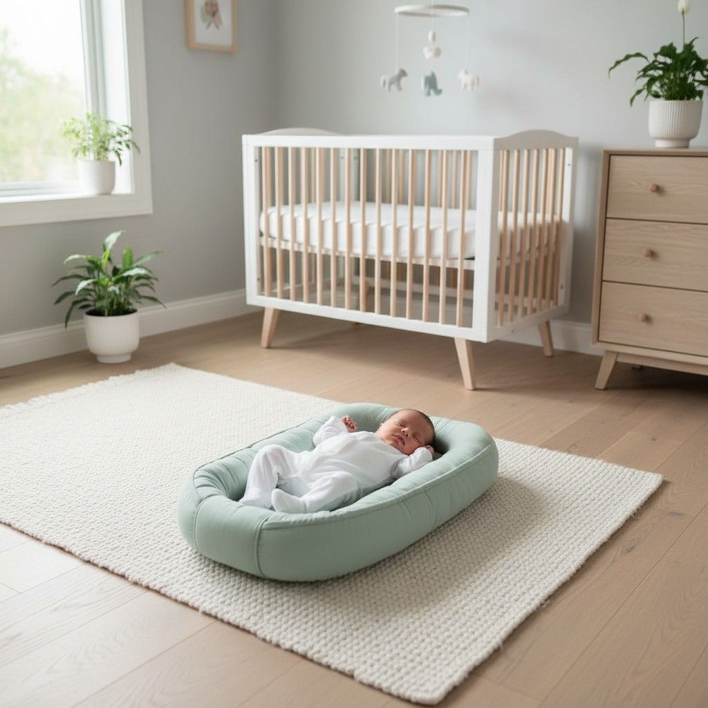 Réducteur de lit bébé douillet et moelleux vert sauge