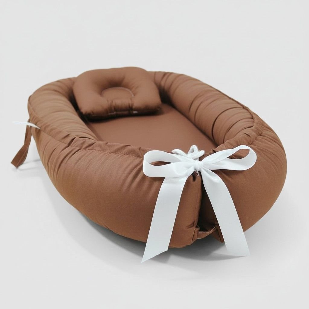 Réducteurs de lit en tissu doux et respirant coloris caramel