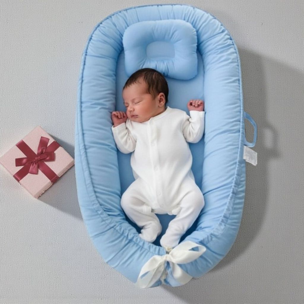 Réducteur de lit bébé sécuritaire avec espace enveloppant