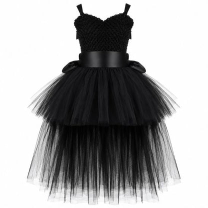 Robe licorne noire fille, vue produit de face
