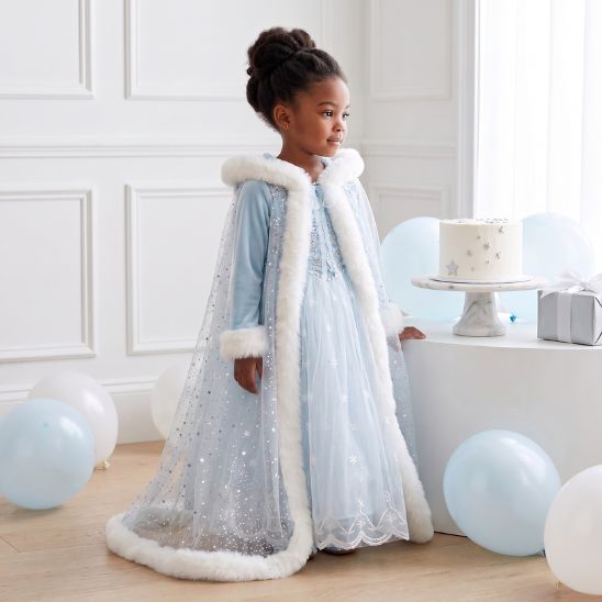 Robe princesse fille avec cape pour anniversaire et fête costumée