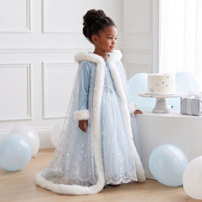 Robe princesse fille avec cape pour anniversaire et fête costumée