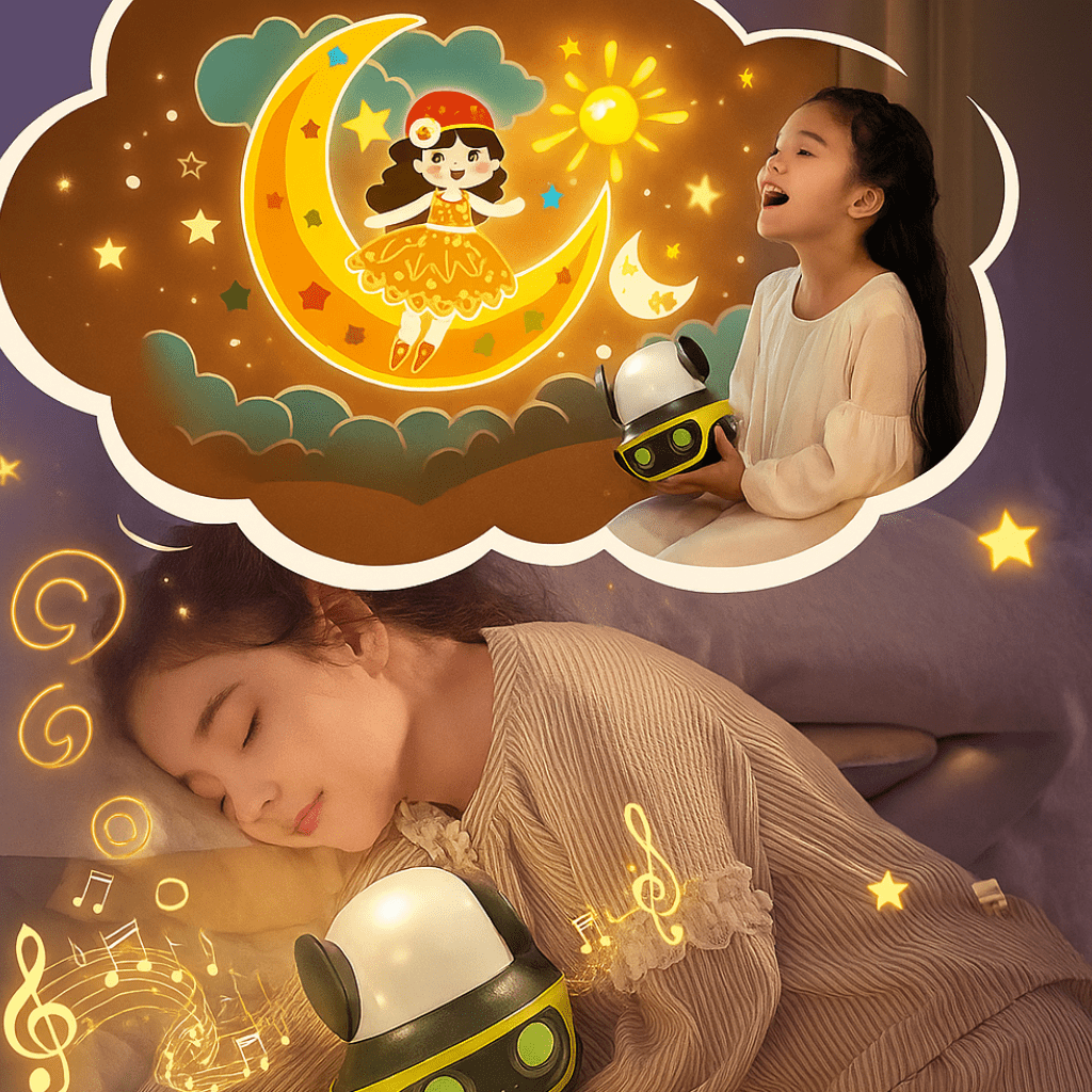 Robot projecteur rotatif à 360° avec haut-parleur Bluetooth intégré