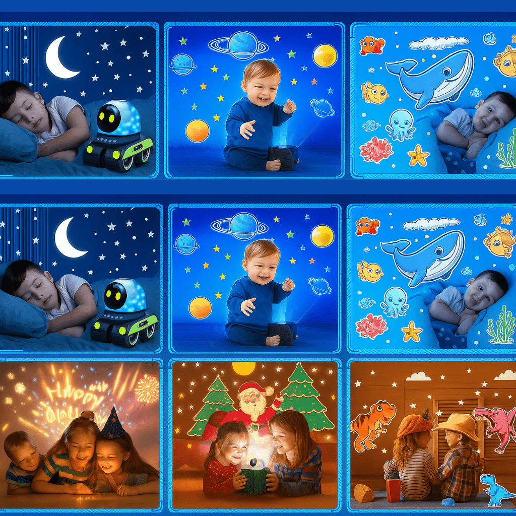 Projecteur d’étoiles robot – décoration lumineuse pour chambre d’enfant