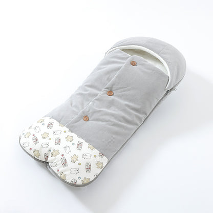 Sac de couchage poussette gris perle, imprimé oursons