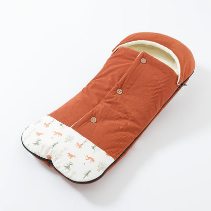 Sac de couchage poussette rouille, imprimé renards