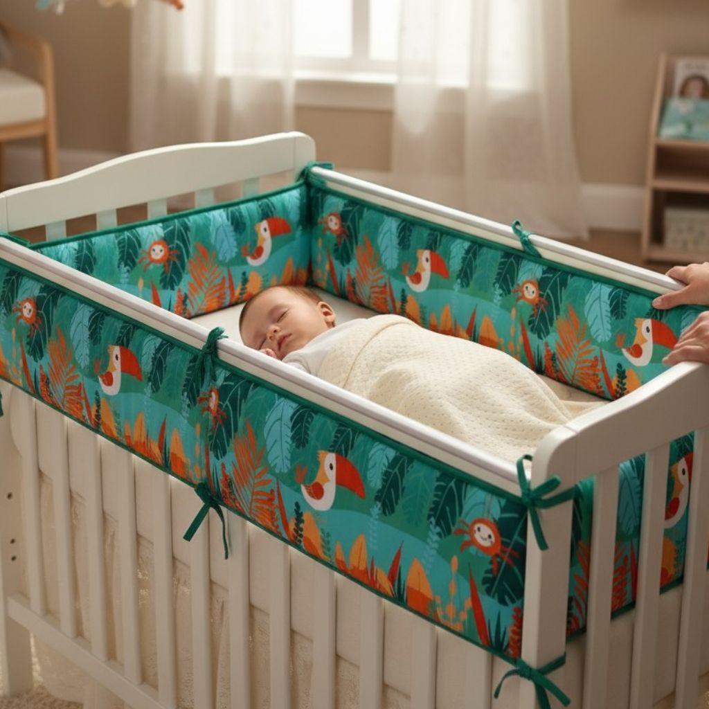 Tour de lit animaux de la jungle – Doux, lavable et respirant