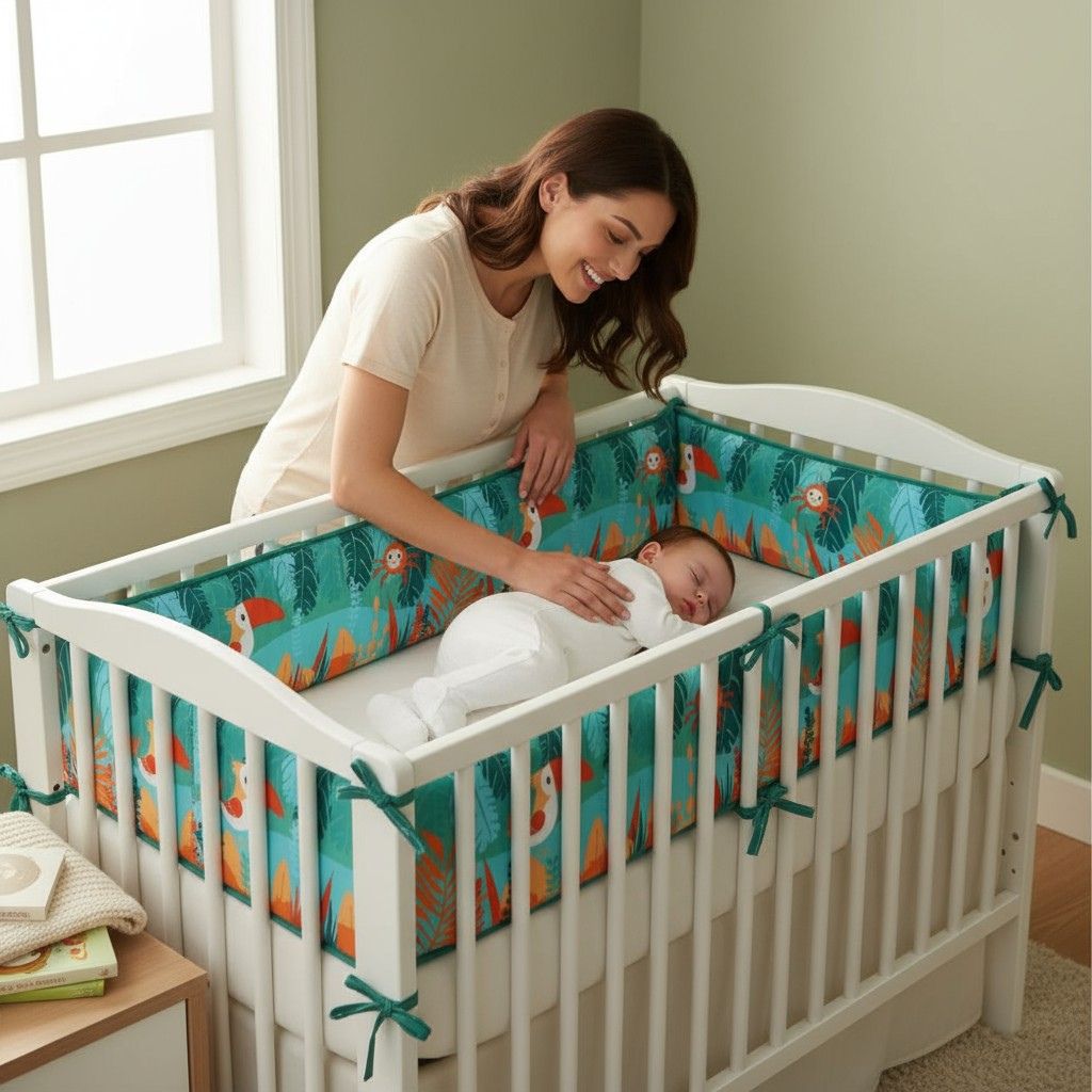 Tour de lit animaux de la jungle – Décoration naturelle pour chambre bébé