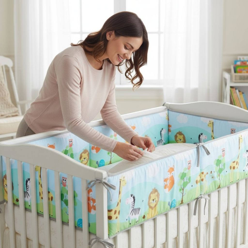 Tour de lit animaux de la savane pour bébé garçon – Design coloré
