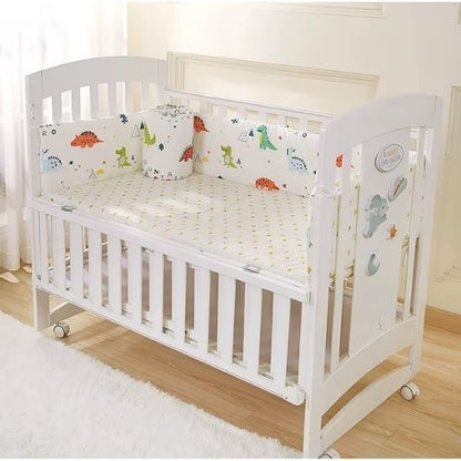 Tour de lit bebe coton sécurisant avec 4 côtés rembourrés