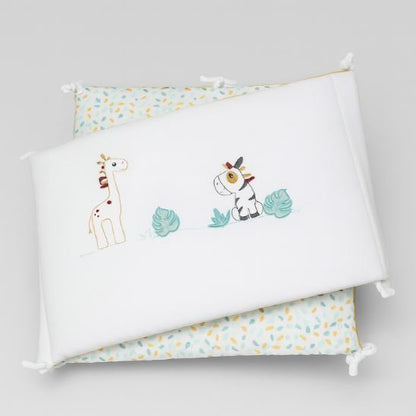 Tour de lit bébé garçon et fille – design animaux de la savane, protection respirante et douce