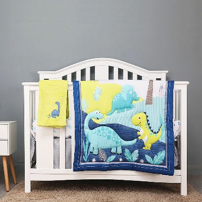Tour de lit bébé complet - Dinosaure – Accessoire bébé doux | Spot Bébé