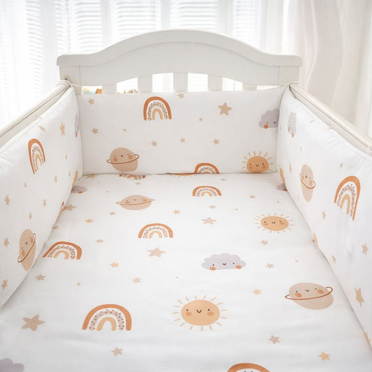 tour de lit bébé en coton style scandinave aux tons naturels
