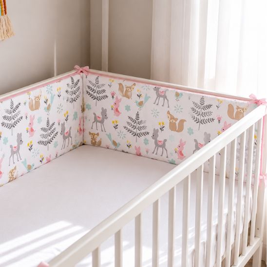Tour de lit bébé Forêt Enchantée protection complète lit bébé à barreaux