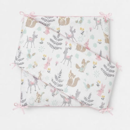 Tour de lit bébé Forêt Enchantée 2 pièces en coton doux motifs animaux