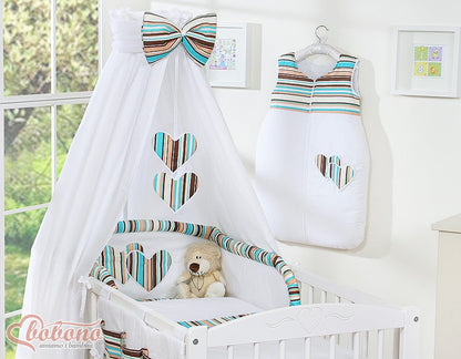 Tour de Lit Bébé Tresse – Bleu & Blanc en Velours Doux