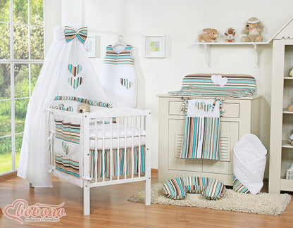 Tour de Lit Bébé Tresse – Bleu & Blanc en Velours Doux