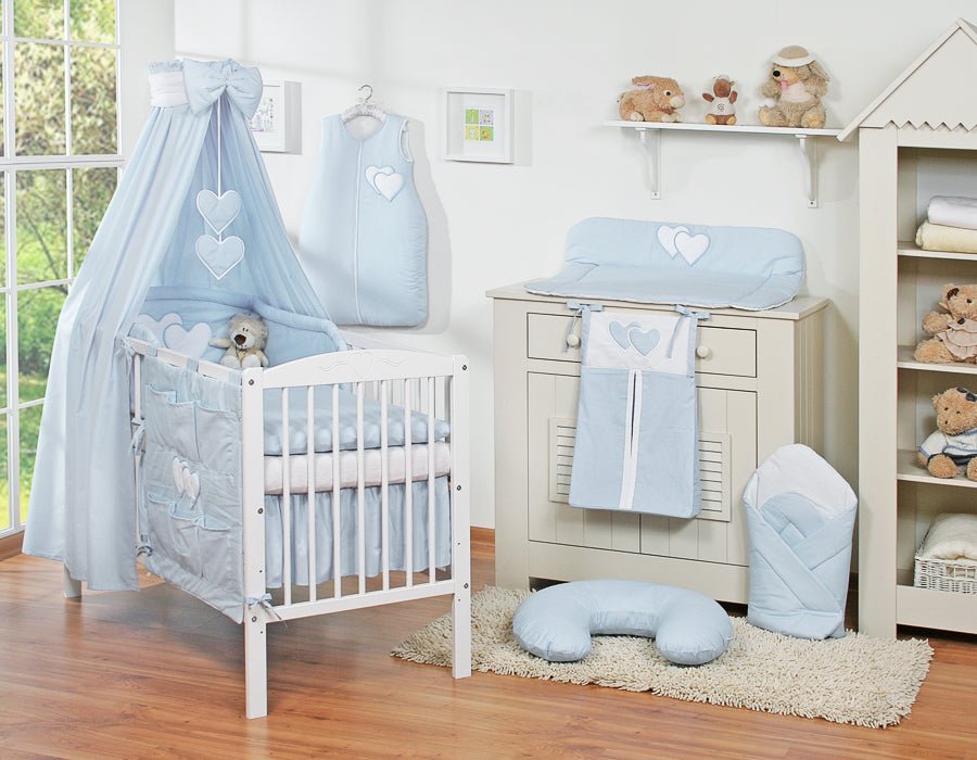 Tour de Lit Bébé Tresse – Bleu Douceur en Velours