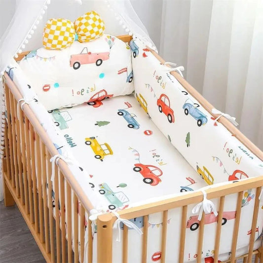 Tour de lit bébé – Voitures multicolores – Ensemble 5 pièces coton doux - Spot Bébé