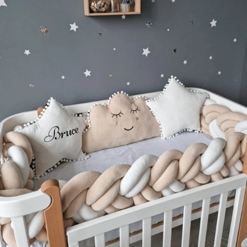 Tour de lit - Double Tresse Beige et Blanc - Spot Bébé