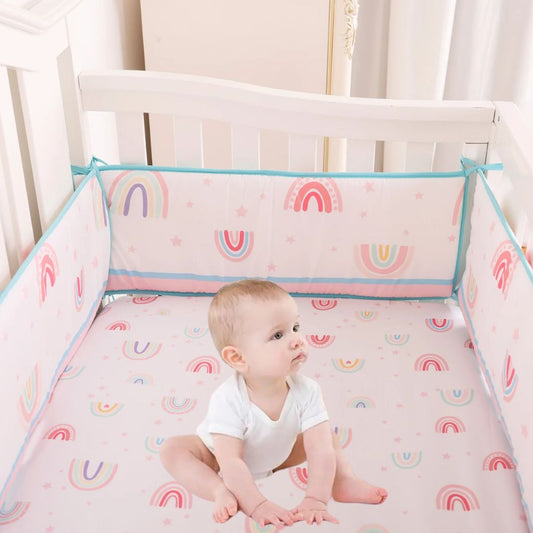 Tour de lit respirant – Arc - en - ciel pastel doux - Spot Bébé