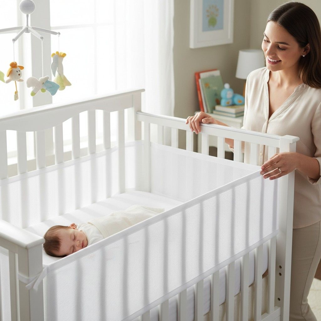 Tour de lit respirant bébé blanc réduisant les risques de surchauffe