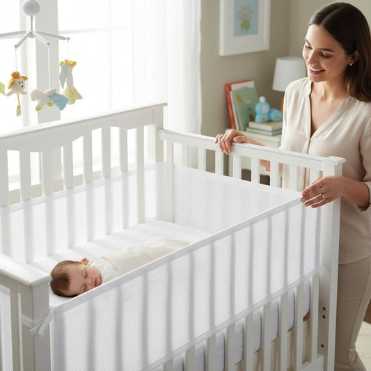Tour de lit respirant bébé blanc réduisant les risques de surchauffe