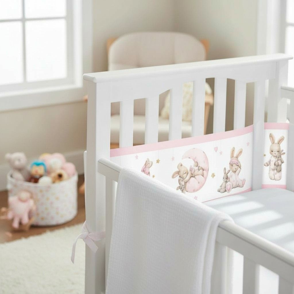 Tour de lit respirant bébé idéal pour chambre fille douce et poétique