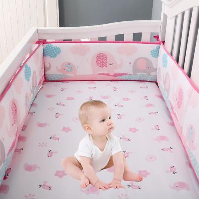 Tour de lit respirant – Éléphant rose pastel - Spot Bébé