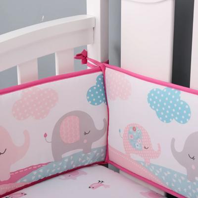 Tour de lit respirant – Éléphant rose pastel - Spot Bébé