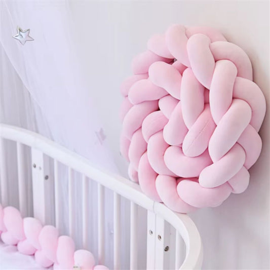 Tour de lit tresse rose pastel – Tresse de lit 3 brins pour bébé - Spot Bébé