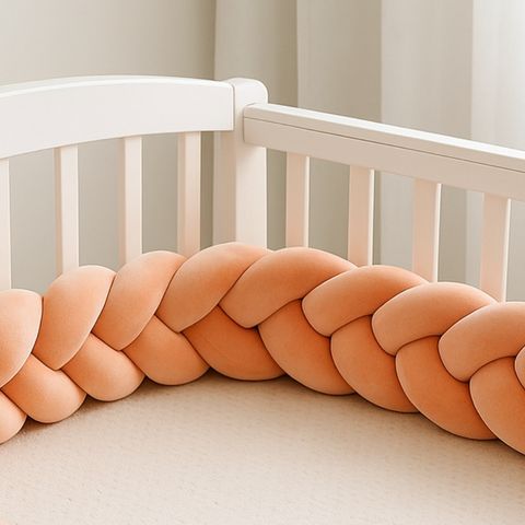  Tour de lit tressé rose saumon évolutif utilisable comme coussin ou décoration