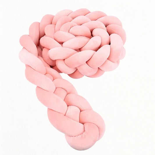 Tresse de lit bébé 4 brins rose tendre – Douce, sécurisante et décorative - Spot Bébé