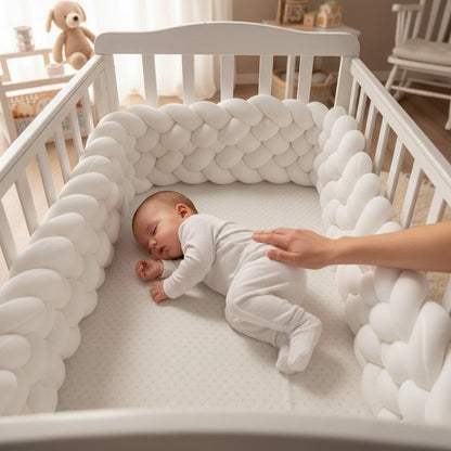 Tour de lit bébé tressé 6 brins CoconProtect pour berceau