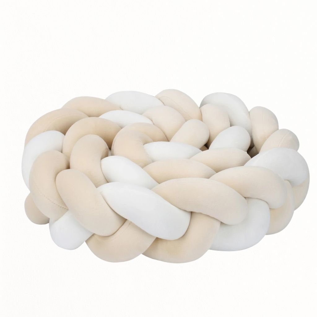 Tresse de lit bébé – Écru velours doux – 3 brins - Spot Bébé