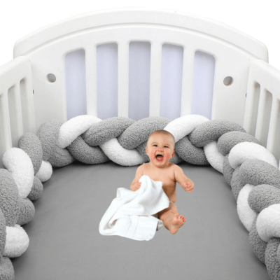 Tresse de lit bébé - Gris blanc hypoallergénique sécuritaire - Spot Bébé