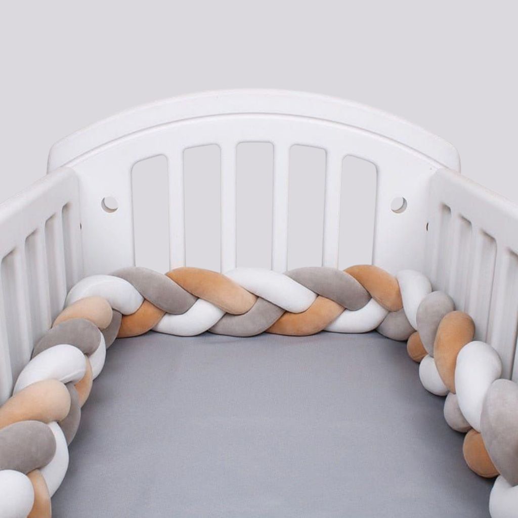 Tresse de lit bébé gris brun blanc – Modèle Nature Douce 3 mètres