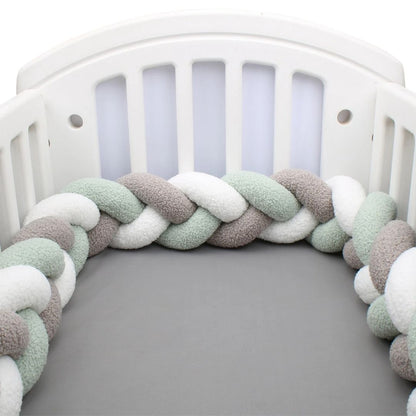 Tresse de Lit Bébé - "Tresse Rêve gris vert blanc" - Spot Bébé