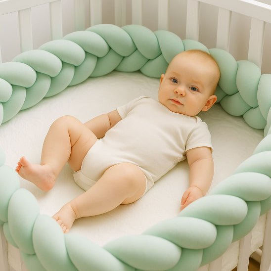 Tresse de lit 3 brins vert d’eau, cocon douillet pour des nuits paisibles et sûres.