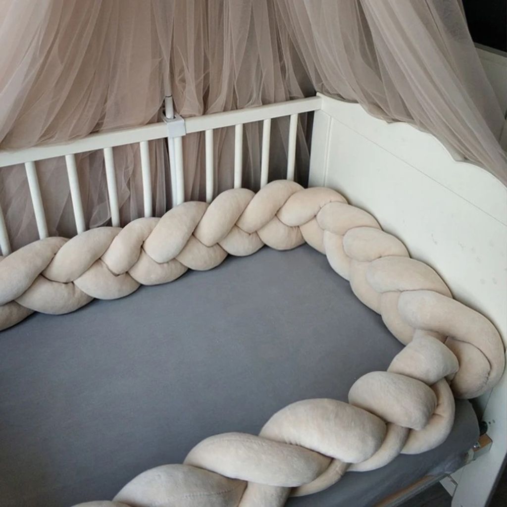 Tresse de lit – Écru velours – Tour de lit tressé 4 brins - Spot Bébé