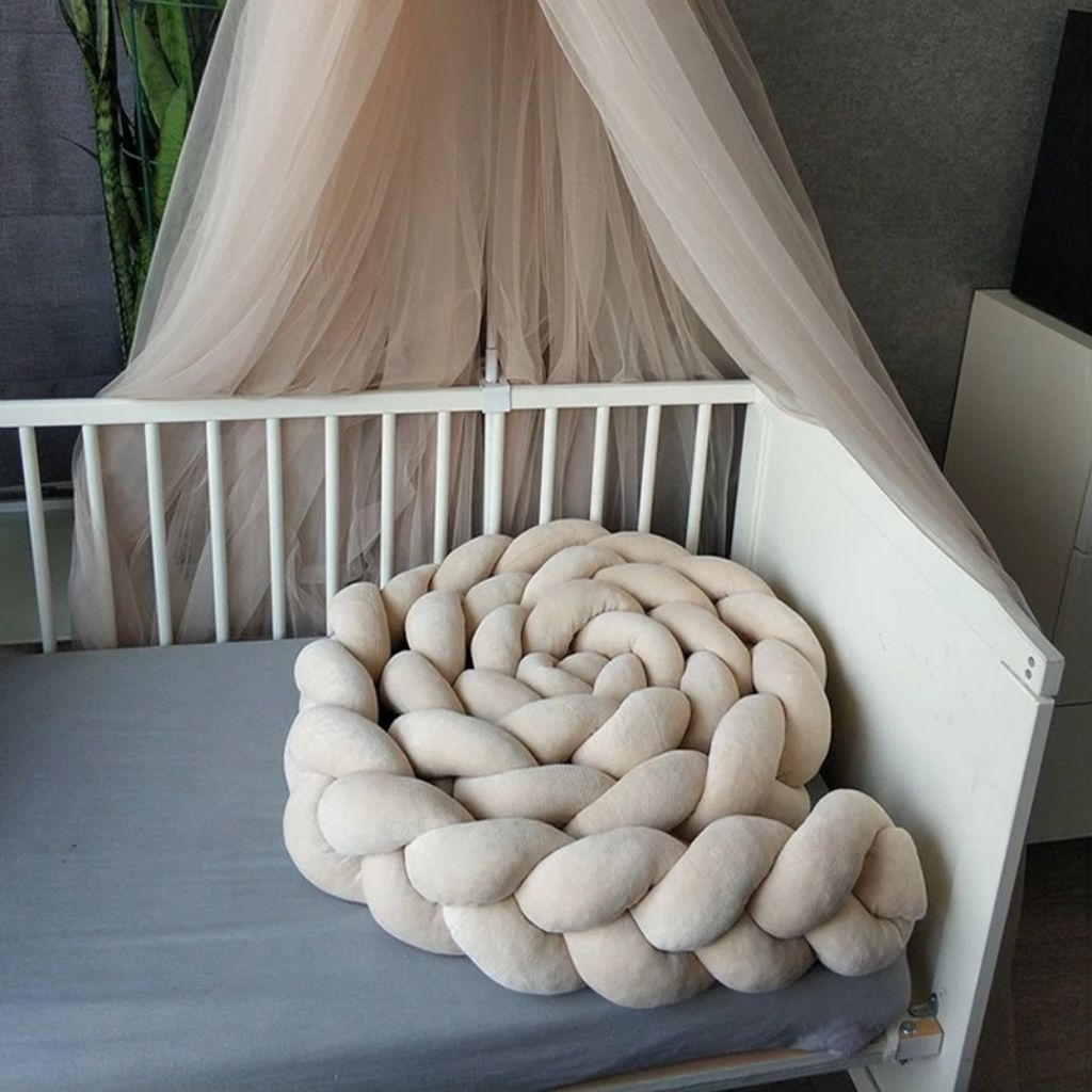 Tresse de lit – Écru velours – Tour de lit tressé 4 brins - Spot Bébé