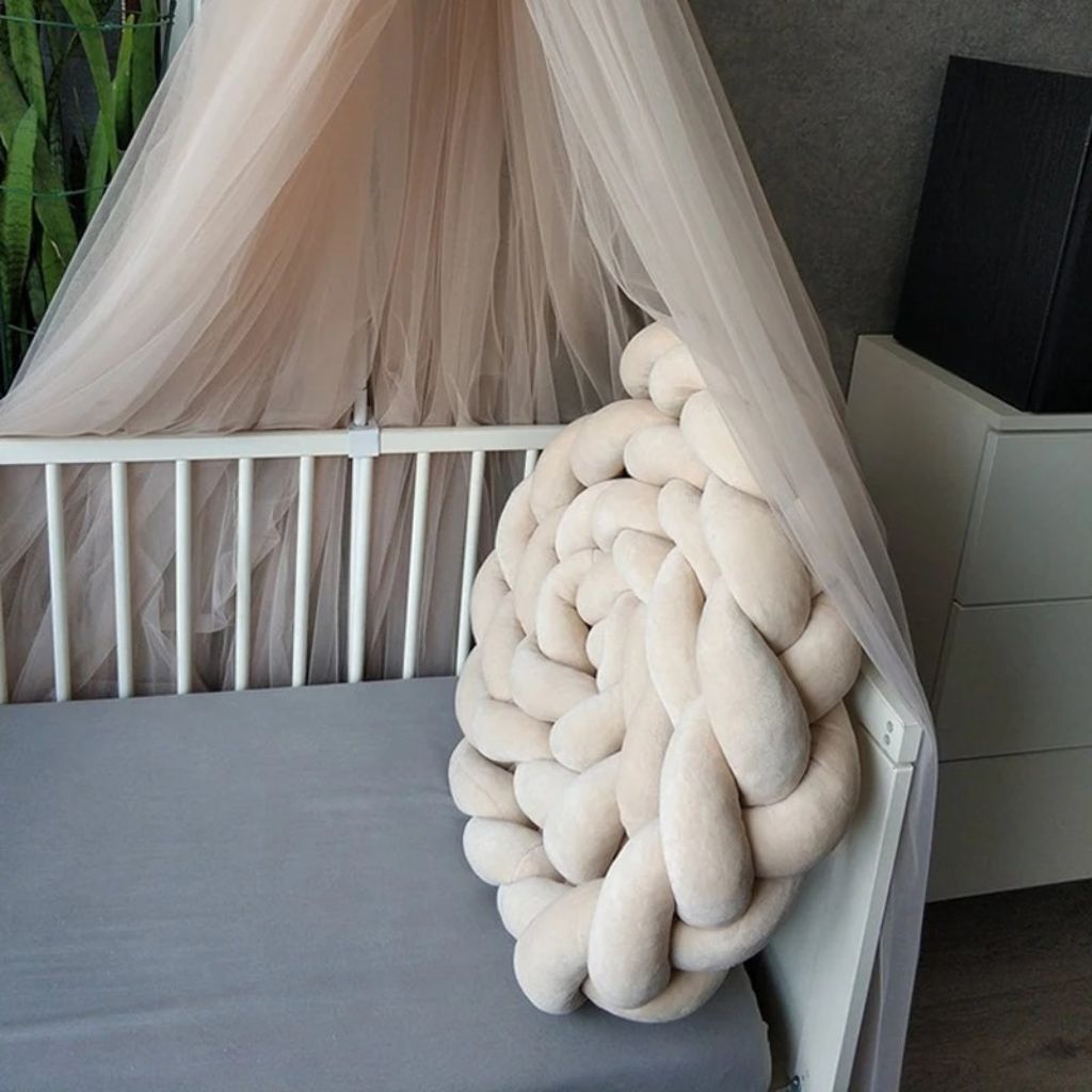 Tresse de lit – Écru velours – Tour de lit tressé 4 brins - Spot Bébé