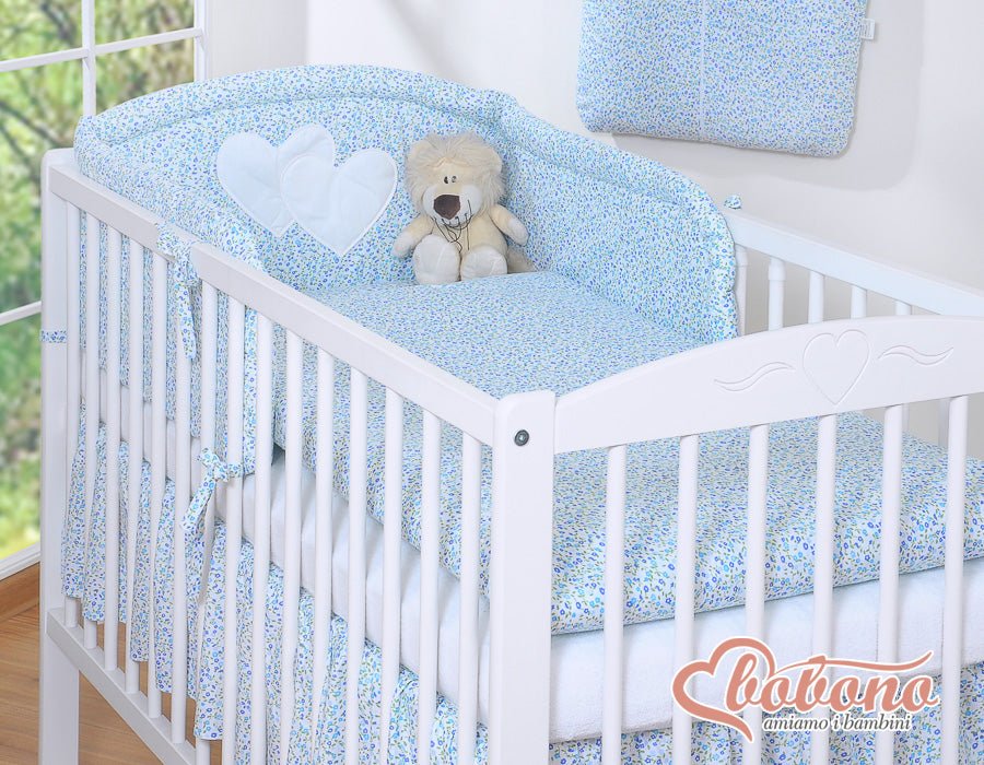 Tresse de Lit pour Bébé - Camel bleu et blanc Protection Douce et Design Élégant