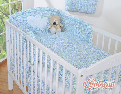 Tresse de Lit pour Bébé - Camel bleu et blanc Protection Douce et Design Élégant