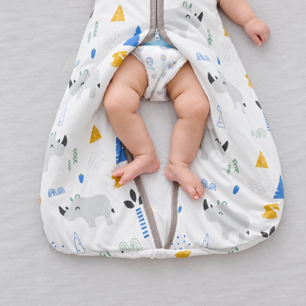 Turbulette ouverte par le bas pour changer la couche de bébé