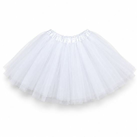 Jupe tutu blanche en tulle trois couches, lumières éteintes