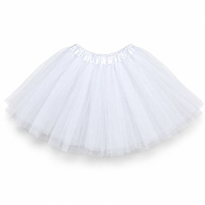 Jupe tutu blanche en tulle trois couches, lumières éteintes