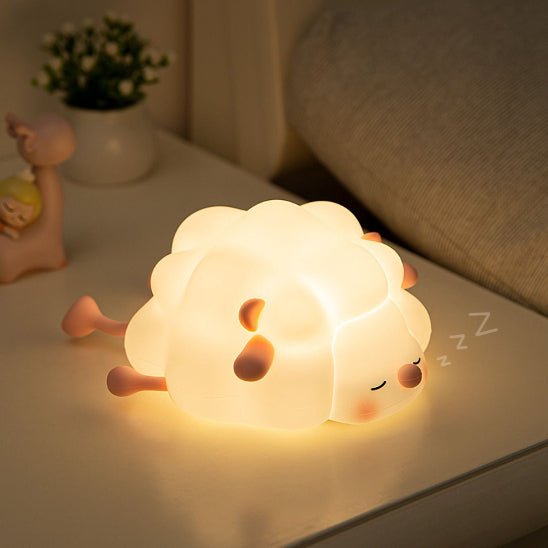 Veilleuse bébé mouton tactile en silicone souple sans BPA